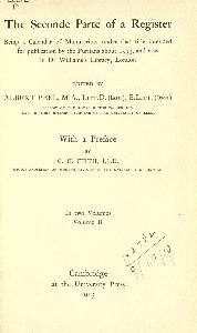 The Seconde Parte of a Register - Frontispiece